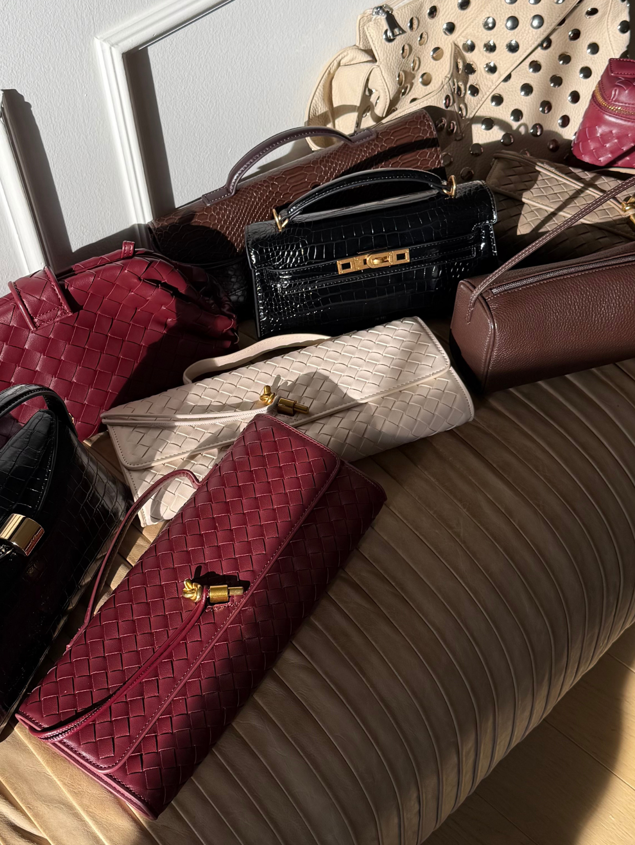 A designer-inspired handbag shopping moodboard